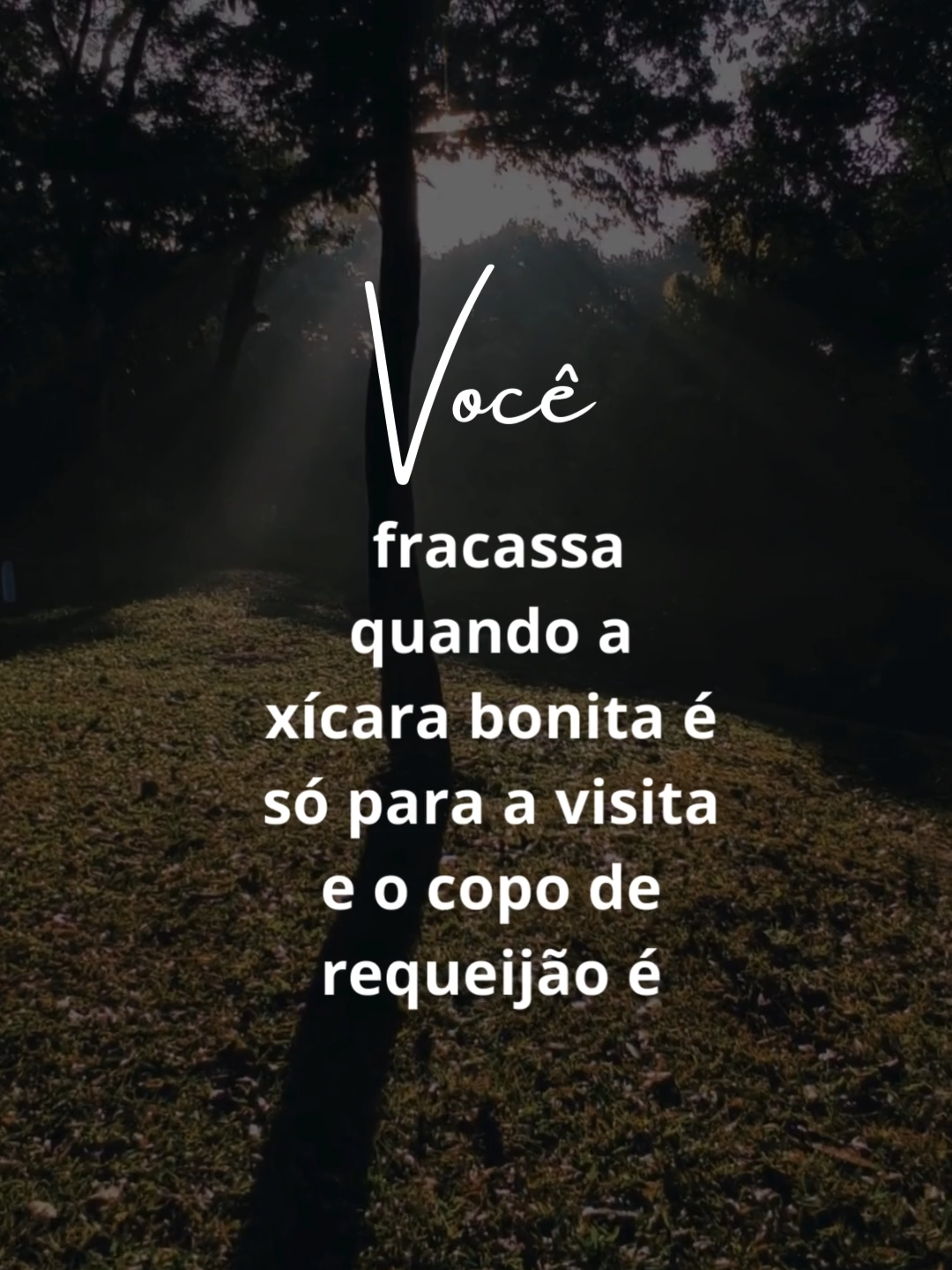 Você fracassa quando a xícara bonita é só para a visita... #frasesmotivadoras #sabedoria #motivation #reflexion #motivacional