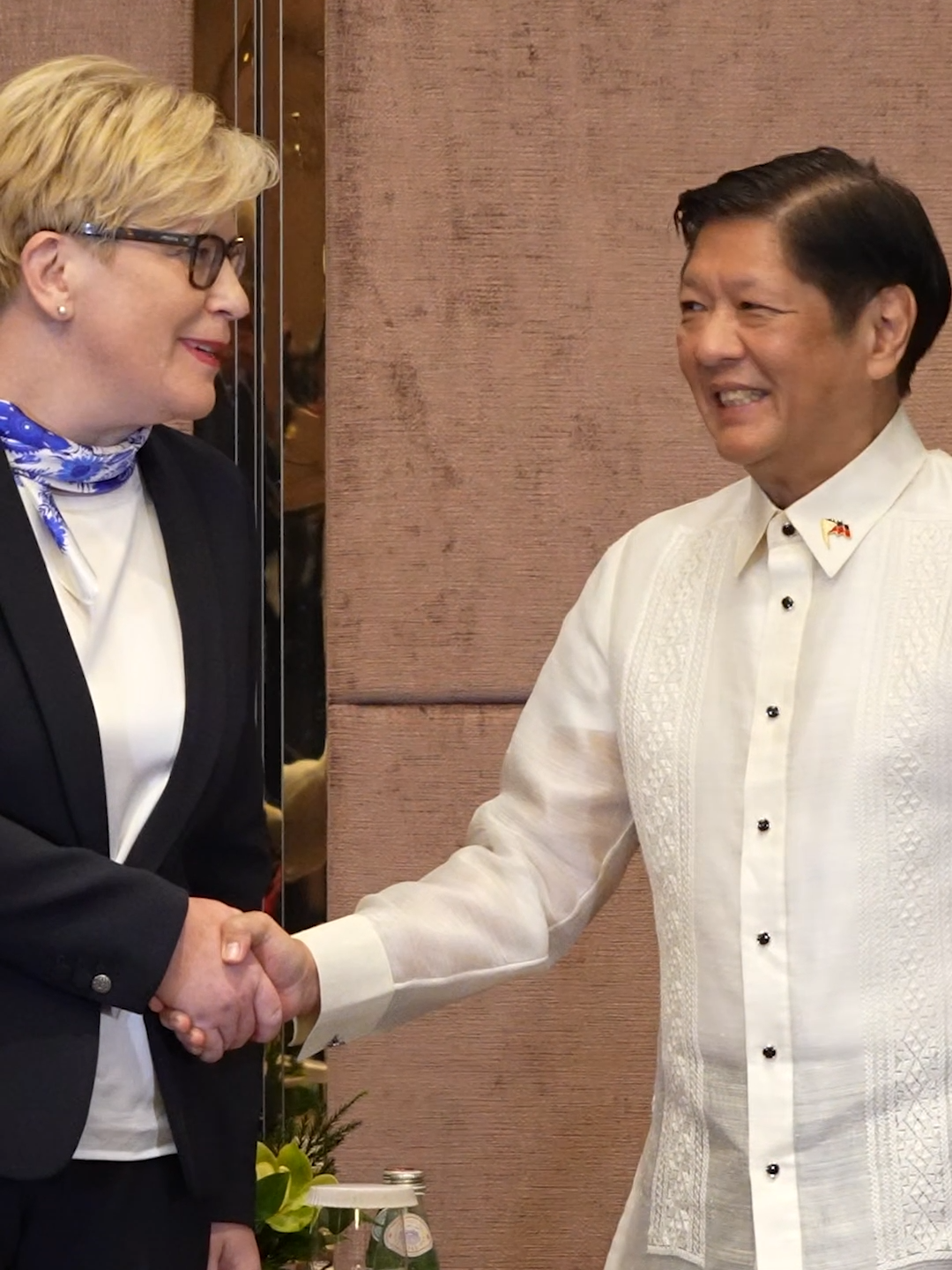 President Ferdinand R. Marcos Jr. holds a bilateral meeting with Prime Minister Ingrida Šimonytè of Lithuania on the sidelines of his participation at the International Institute for Strategic Studies’ (IISS) Shangri-La Dialogue 2024 in Singapore. #pbbm #rtvm #tiktokph