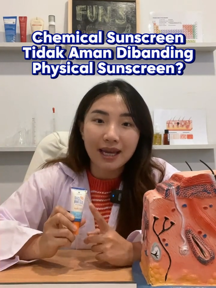 chemical sunscreen tidak aman dibanding physical sunscreen? emangnya bener? #funskincare #sunscreen