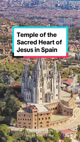 Epic Temple of the Sacred Heart of Jesus 🇪🇸 #barcelona #spain #jesus #temple #church #cathedral #art #architecture #history #education #churchtok #churchatlas 