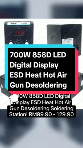 #stokterhad #produkterlaris  700W 858D LED Digital Display ESD Heat Hot Air Gun Desoldering Soldering Station DBL858D Air Blower Rework Station