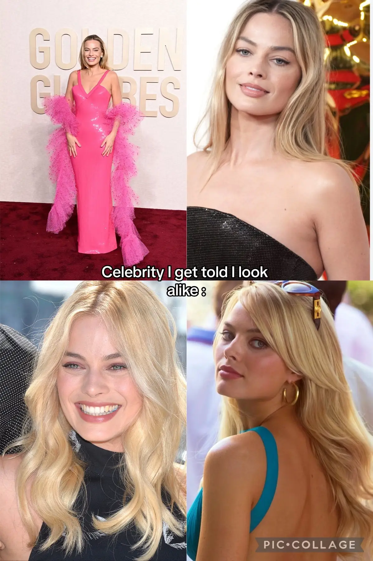 I get told this 3 times a week so had to make this 🕺😂 i also dont see it but privileged 🫶#foryou #fyp #celebritylookalike #celebritytiktok #margotrobbie #lookalike