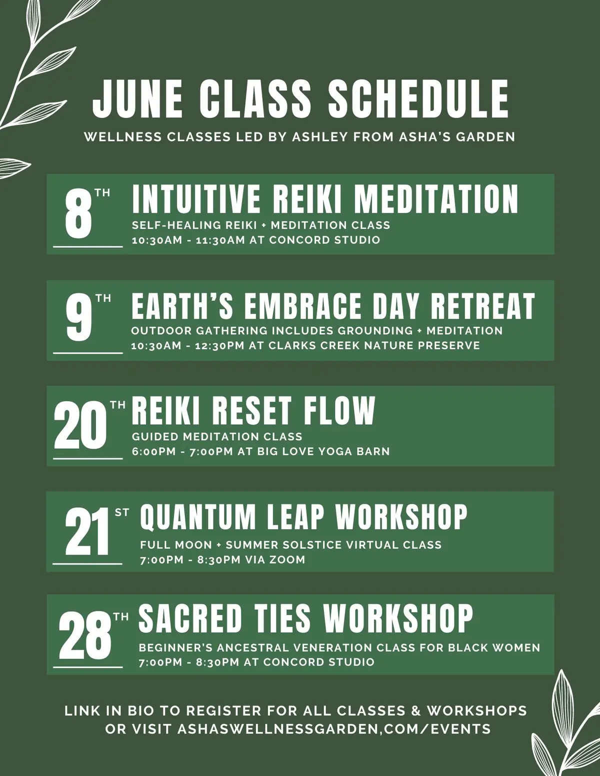 Ready to have a healed girl summer? 🌿✨ Join us for serene meditations, soul-soothing Reiki, and embrace the great outdoors with our blissful gatherings. Plus, dive into two exciting workshops to elevate your well-being journey! Let's make this June a month of self-care and growth. Link in bio to register.  #WellnessJourney #JuneEvents #SelfCareSunday #quantimphysics #quantumleap #hoodootok #blackwitchtok #anceatralhealing 