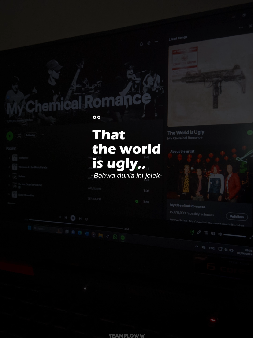 | My Chemical Romance - The World Is Ugly | . . #fypp #4u #mychemicalromance #theworldisugly #mcr  #storywa #lirik #liriklagu #lirikterjemahan #musiclyrics  #playlist #spotify #capcut #viral