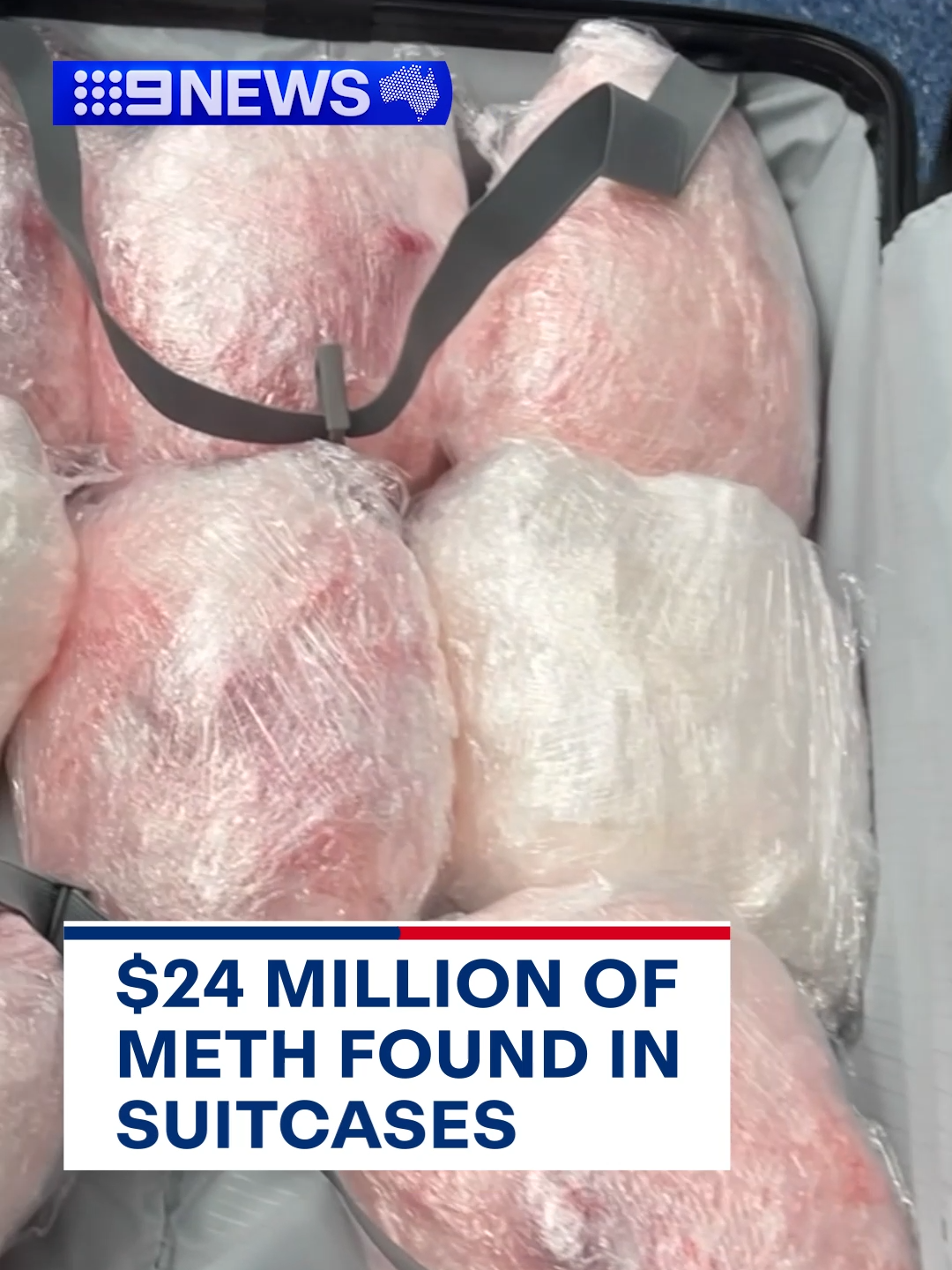 A US citizen will remain bail refused until next month, charged after allegedly attempting to import more than 25kg of methamphetamine in his luggage earlier this week. #9News #crime #sydney #australia