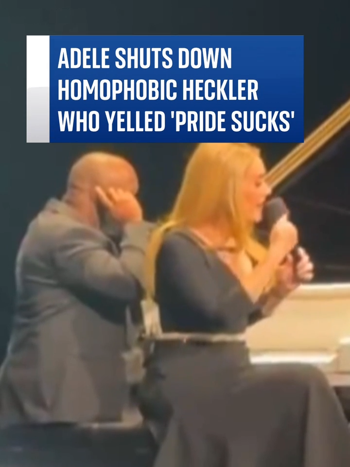 During the Saturday night show of her Weekends with Adele residency in Las Vegas, the award-winning singer ripped into an audience member after they yelled out “Pride sucks!”. #adele #pridemonth