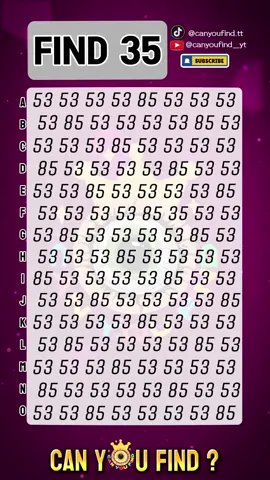 Can you find 35 ? ☺️ #canyoufind #puzzle #quiz #eyetest #iqtest #gaming #fyp #viral #trending #xuhuong 