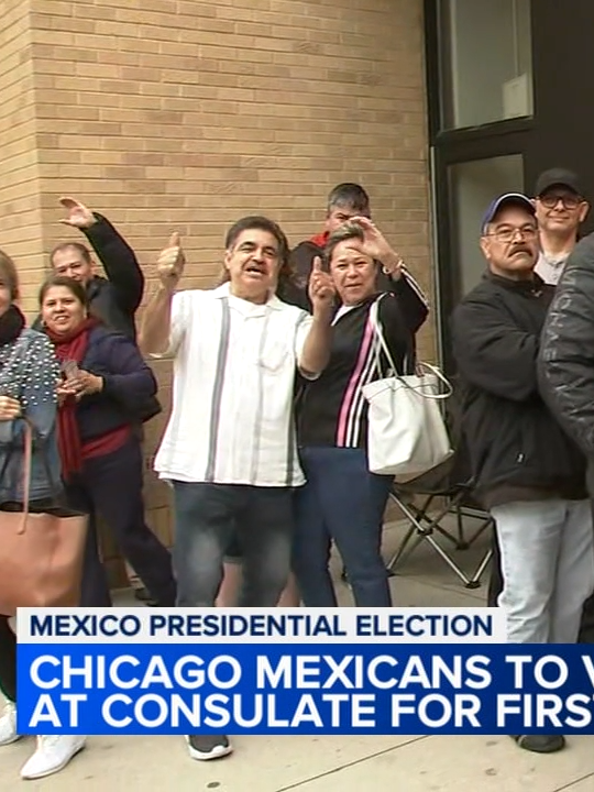 Long lines wrapped the Mexican Consulate in Chicago as thousands are expected to vote in Mexico's historic presidential election.  Read more at abc7chicago.com | #news #mexico #chicago #fyp