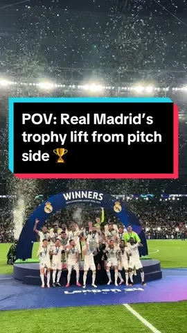 POV: Real Madrid’s trophy lift from pitch side 🏆 #ucl #championsleague #Soccer #football #realmadrid #halamadrid 