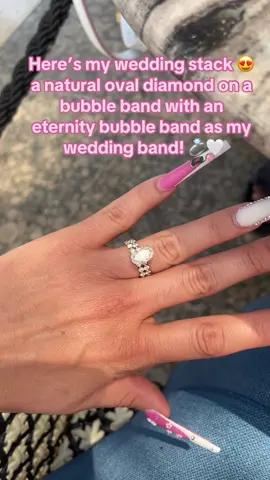 #stitch with @Ally | SAHM ✨ One of my girls tagged me in this so here’s my ring stack! 💍🤍 #engagementring #weddingring #ringstack #goldring #oval #ovaldiamond #2024bride #bridalset 