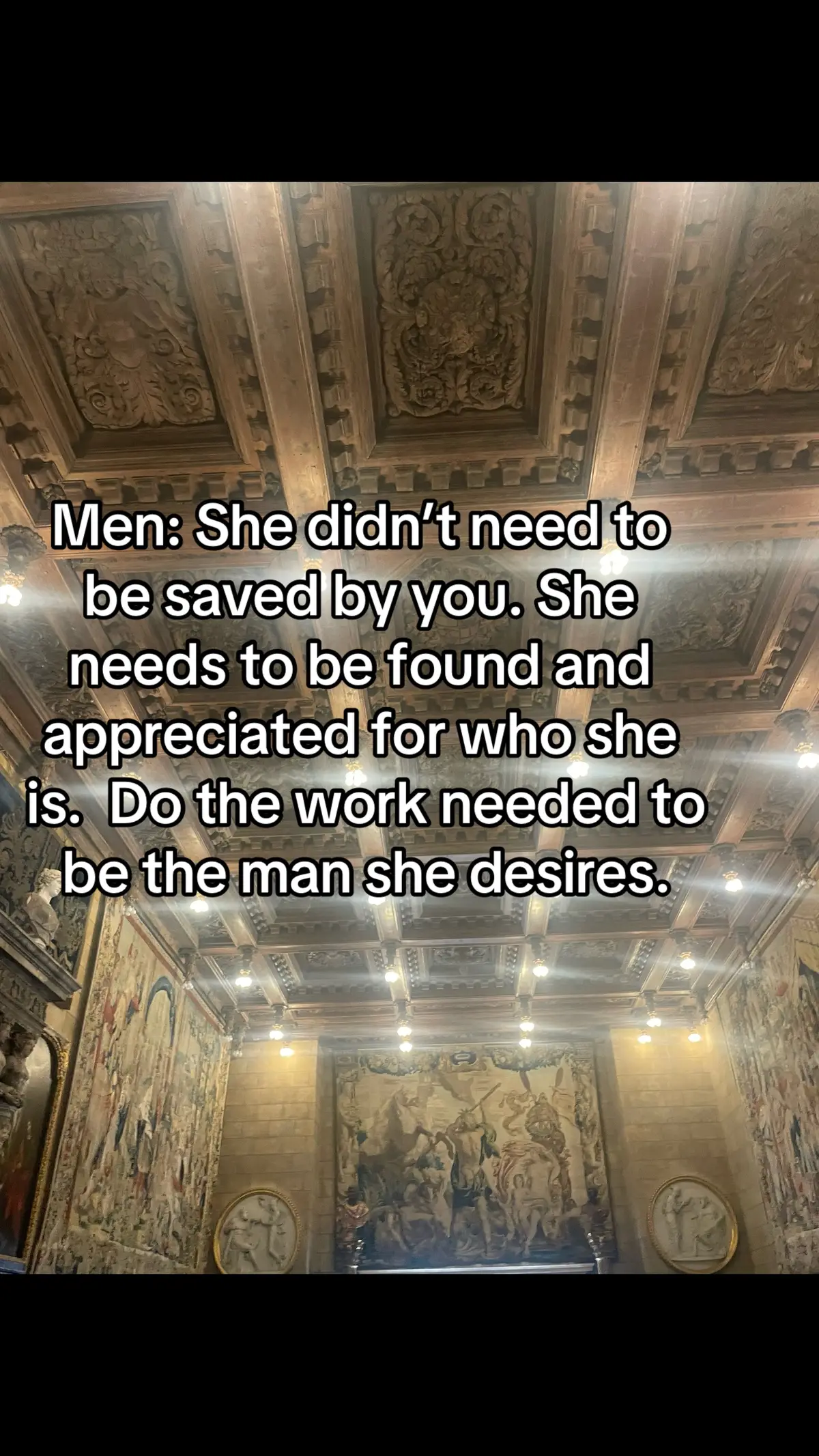 A man who has done his enteral work will be able to see and aporeciate her for who she is. #fypage #foryou #fypages #FYP #unquietwoman #thedaddyuniversity #mypersonpeptalk #embrace #levelup #Love #healthyrelationships #divinefeminine #divinemasculine #divineunion #daddyenergy #daddy #viralvideo #awakenedman #realmen #dating #provide 