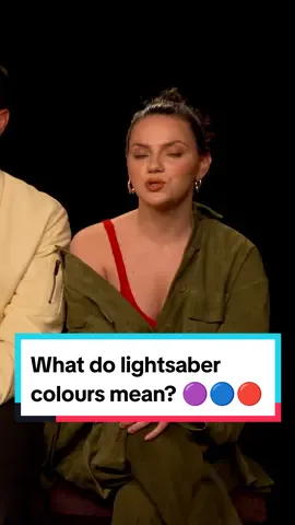 What do the different coloured lightsabers actually mean? 🤔🟣🟢🔵🔴 #theacolyte #starwars #lightsaber #dafnekeen #virginradiouk 