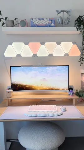 A small setup update ✨   Something I’ve been wanting to add for a long time are light bars behind my monitor. While the govee ones aren’t as bright compared to the philips hue, the price and ease of setup are worth it. I love how it makes my space feel brighter and I’m excited to test out new themes!  ∘₊✧──────✧₊∘ #desksetup #cozyroom #cozygaming #cozydesksetup #pcsetup #deskgram #mechanicalkeyboard #keyboards #deskdecor #GamingSetup #deskgoals  #deskinspiration #ａｅｓｔｈｅｔｉｃ 