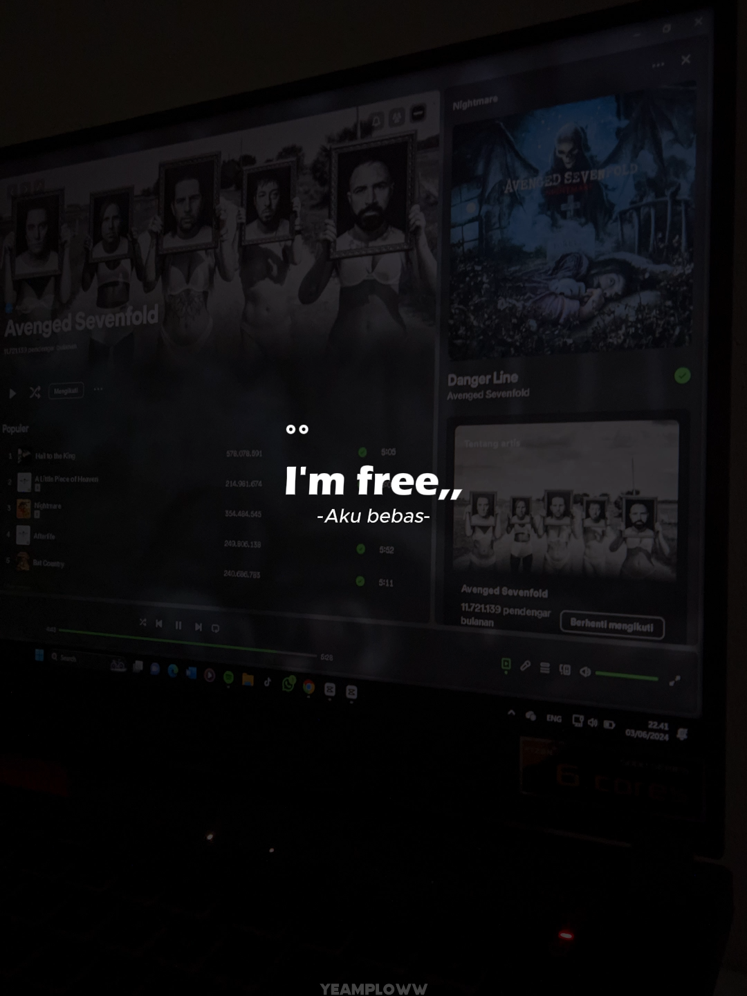 | I'm Free😇|| Avenged Sevenfold - Danger Line | . . . . #fyp #4u #avengedsevenfold #a7x #dangerline #headbang  #storywa #lirik #liriklagu #lirikterjemahan #musiclyrics  #playlist #spotify #metall #capcut #viral