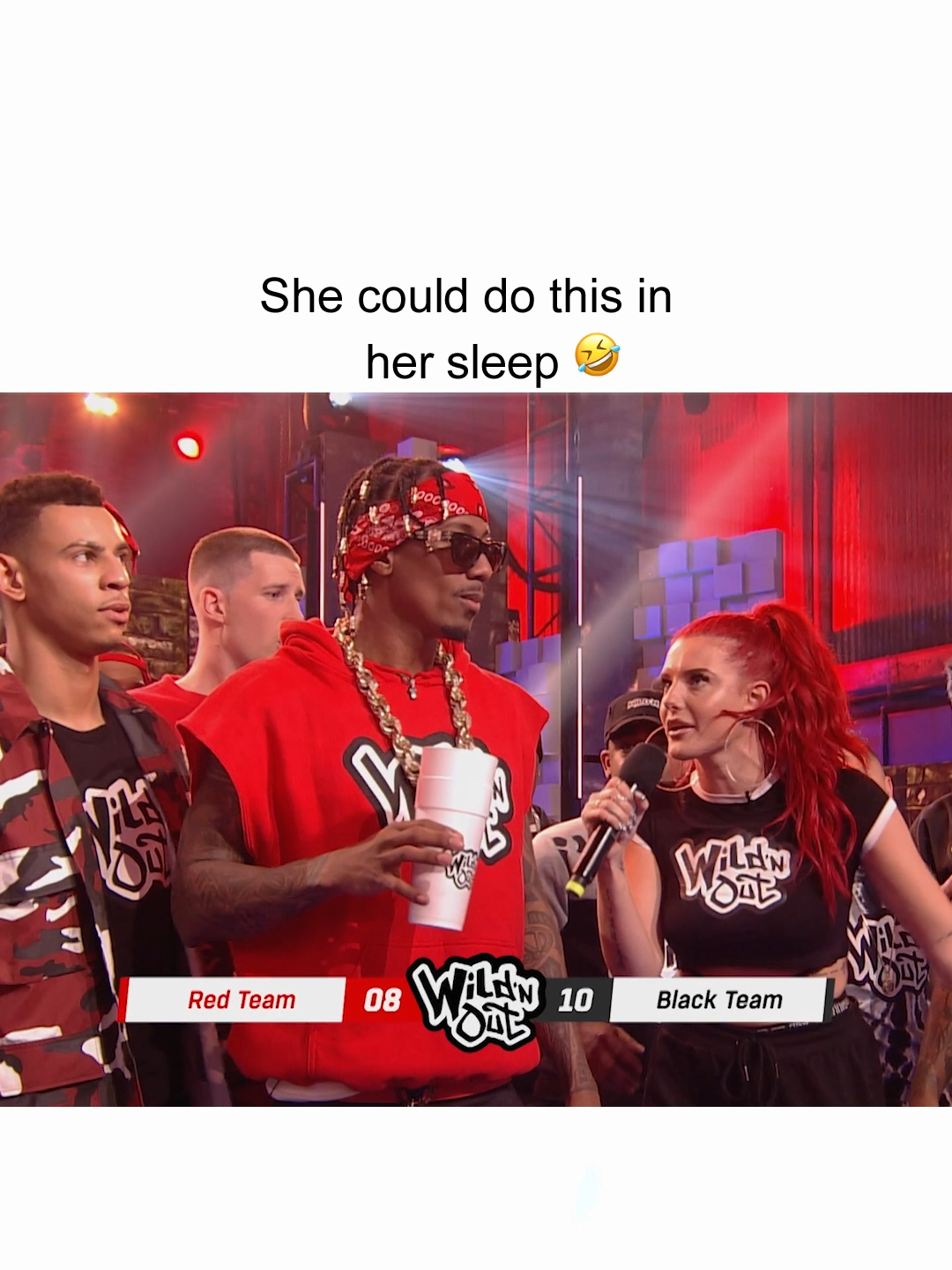 She ATE them up 👏 #WildNOut #wildstyle #justinavalentine #wildstylequeen #nickcannon #charron #roast #freestyle #funny #jokes #lol