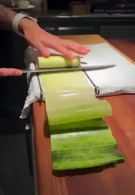 Cutting Skills - Chef slicing. Thin slice of cumcumber #sushi #slicing #skills 