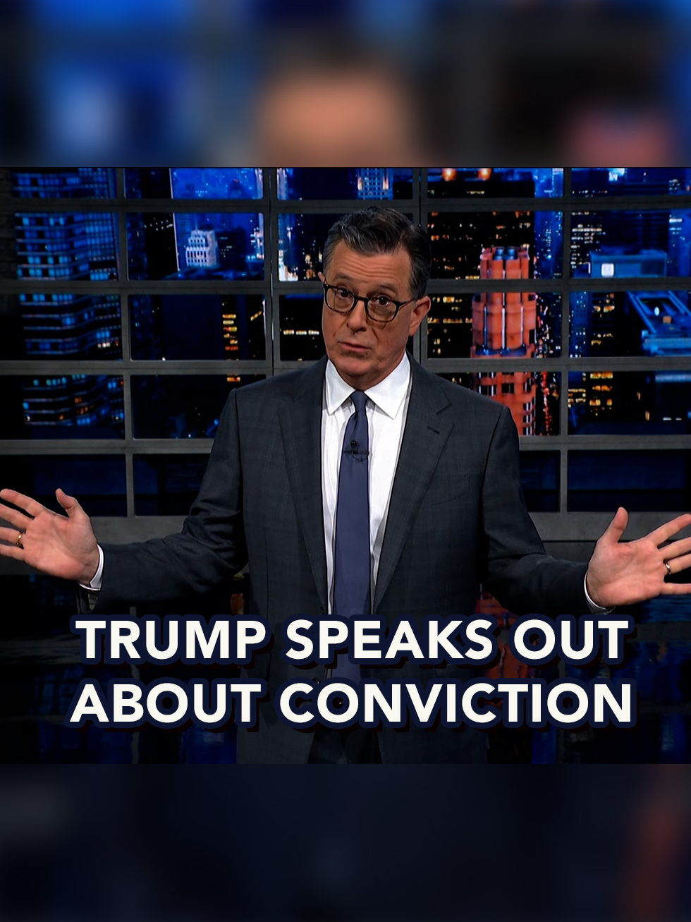 On a scale of overjoyed to thrilled, how does the public feel about Trump going to jail? #Colbert