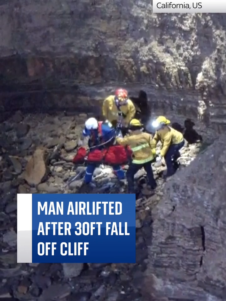 Man #airlifted after falling off #cliff #Rescuers hoisted the #man into a #helicopter and took him to a nearby #hospital. The man has sustained #severe back #injuries and couldn't get back to safety on his own. 🔗Tap the link in the bio for more