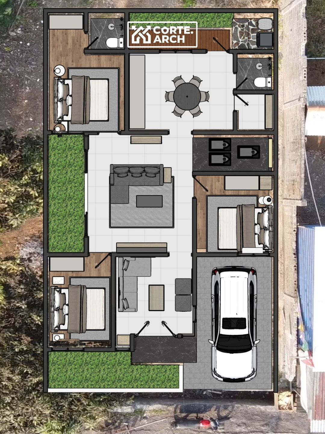 Rumah Minimalis 1 Lantai Dengan 3 Kamar Tidur dan Musholah / tempat ibadah #rumah #rumahminimalis #desainrumah #rumahidaman #rumahmodern #rumahmewah #desainrumah