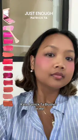 Rate Patrick Ta Blushes one me… which one do you think suit me the most?? #patrickta #patricktabeauty #patricktablush 