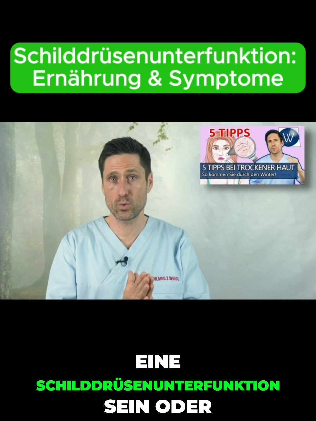 Die Schilddrüsenhormone spielen eine wichtige Rolle für das äußere Erscheinungsbild. Mögliche Symptome sind angeschwollene Augen, sehr trockene Haut und Haarausfall. Wenn Ihr Haar trotz regelmäßiger Pflege ungepflegt aussieht oder ständig abbricht, kann dies auf eine Unterfunktion hinweisen. Auch ein reduziertes Haarwachstum und selteneres Rasieren sind mögliche Anzeichen. T4-Hormone fördern die Teilung der Haarzellen und verleihen den Haaren Glanz, während T3-Hormone das Absterben der Haarzellen verhindern. Ein Mangel an diesen Hormonen kann somit Haarausfall und trockene Haut verursachen. Ein weiteres Symptom ist eine unerklärliche Gewichtszunahme. Selbst wenn Sie sich gesund ernähren und regelmäßig Sport treiben, kann Ihr Gewicht ansteigen, wenn Ihre Schilddrüse nicht genügend Hormone produziert. Dies liegt daran, dass der Stoffwechsel verlangsamt und Wasser eingelagert wird, was zu einer Gewichtszunahme führt. #schilddrüsenunterfunktion #schilddrüse #symptome #hypothyreose #medizin #schilddrüsenprobleme  ▬▬▬▬▬▬▬▬▬▬▬▬▬▬▬▬▬▬▬▬▬▬▬▬▬▬▬▬▬▬▬ Bist Du neugierig auf die optimale Aufklärung zum Thema Gesundheit? Entdecke DoktorWeigl für medizinisch fundierte Einblicke! 🥦📚 Von Ernährung, Krankheiten bis Medikamente - für JEDE/N ist etwas dabei. Alles basiert auf Fakten und der neuesten Studienlage. Verpasse nicht die Chance, Dein Wissen zu erweitern! Auf YouTube abonnieren für vielseitige Einblicke!