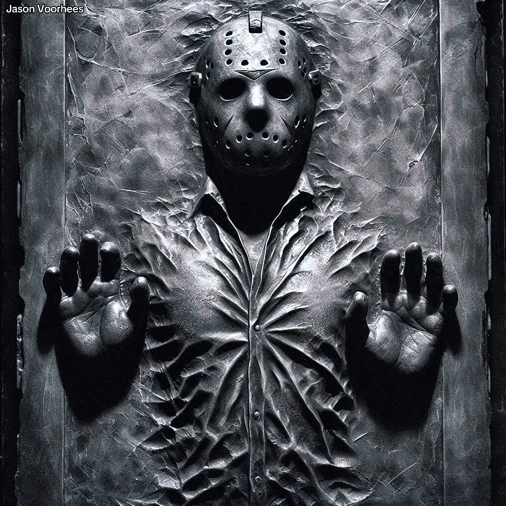 Asking an Ai to make different characters frozen in carbonite #ai #aiart #dalle3 #bing #carbonite #frozen #starwars #acolyte #nostalgia #trending #jasonvoorhees #naruto #goku #batman #fyp #foryou #fypツ #xyzbca 