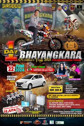 Ayo ikuti Bhayangkara adventure Polres Koltim kegiatan tersebut dilaksanakan pada tanggal 22 Juni 2024, di Lapangan Latamoro Rate-rate