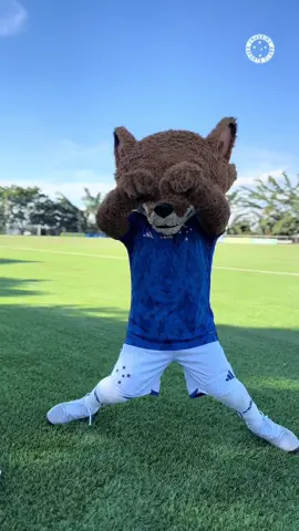 O Raposinho entrou na trend! 🦊😆 Arrumado com o uniforme mais bonito 💙#raposinho #cruzeiro #trend 