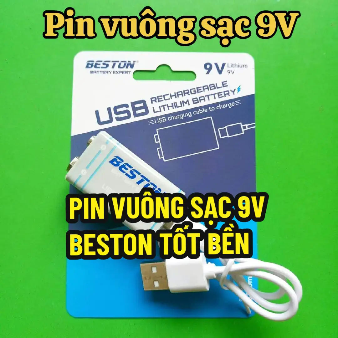 Pin vuông sạc lại 1000 lần #pin9v #pin9vsac #pin9v1000mah #pin9vbeston #pinvuong #pinvuongmicrokhongday #duypinsac 