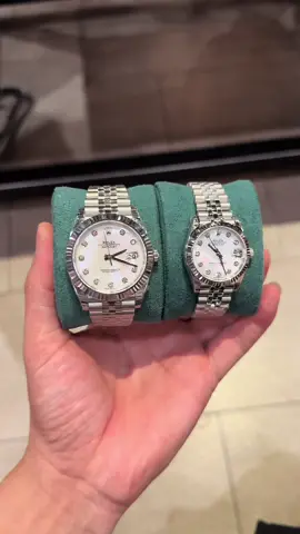 Gấp đôi yêu thương khi lên tay cặp đôi rol khảm trai cực chất lượng#xuhuong #dongho #watch #donghonam #dinhhauwatch 