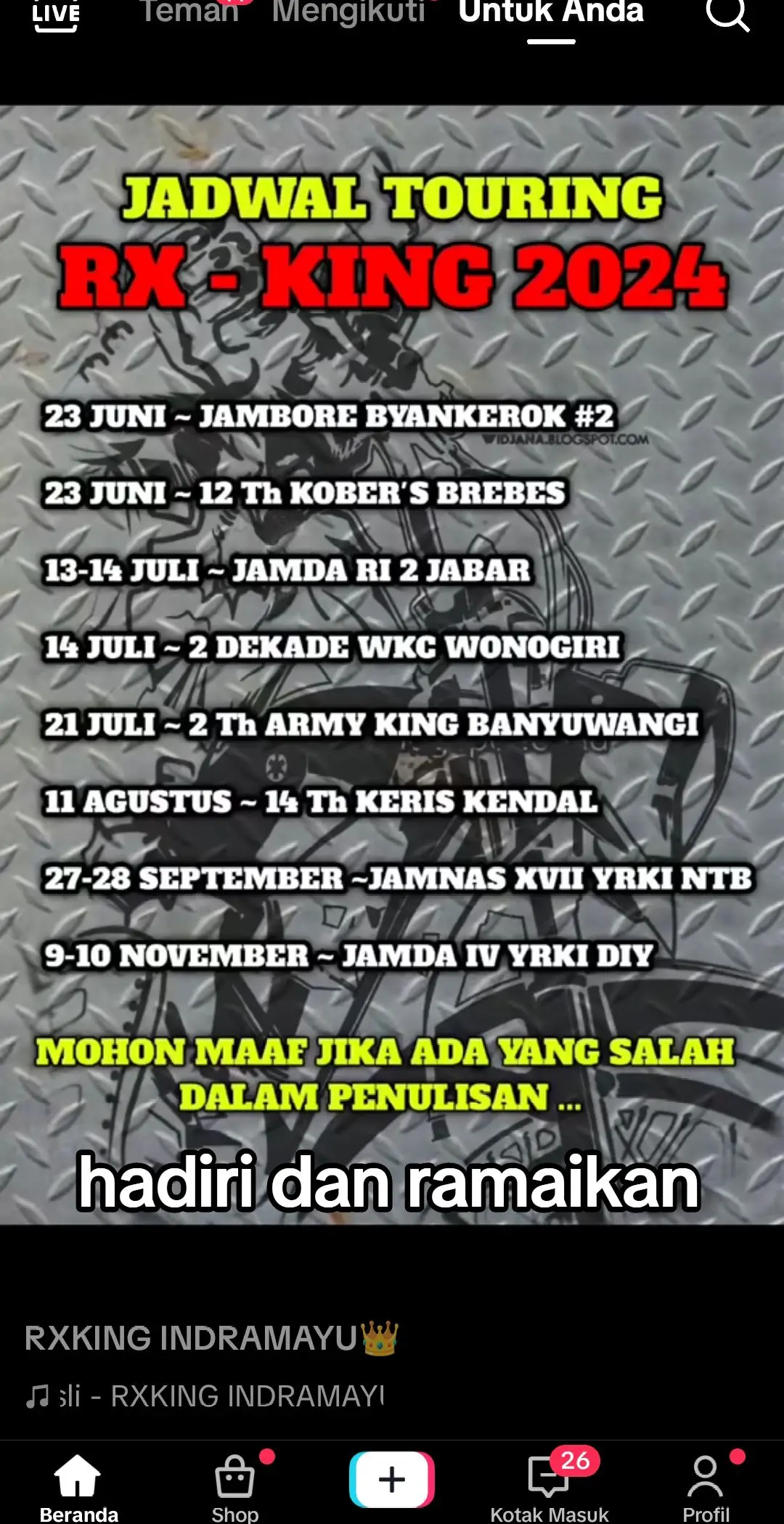 Agenda nasional RX KING #rxking #armykingbanyuwangi #anniversary #rxking135cc 