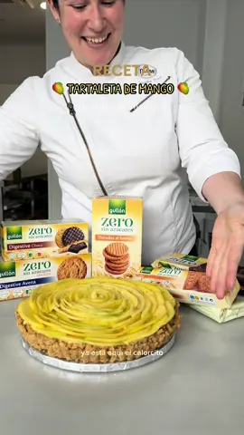 RECETA: Tartaleta de mango sin azúcar y sin horno con @Gullón  Lleváis tiempo pidiendo que haga alguna receta sin azúcar, así que ya la tenéis aquí ✨ Para base: •100 g de galletas Gullón gama zero  •50 g de mantequilla Para la crema de queso y mango  • 200 g de puré de mango  • 200 g de queso crema  • 10 g de gelatina neutra • 50 g de yogur griego o normal • 120 ml de nata líquida para montar • El zumo de medio limón *publi #pasteleria #sinazucar #recetas #postres #postressinazucar😍🤩sabias  #CapCut 