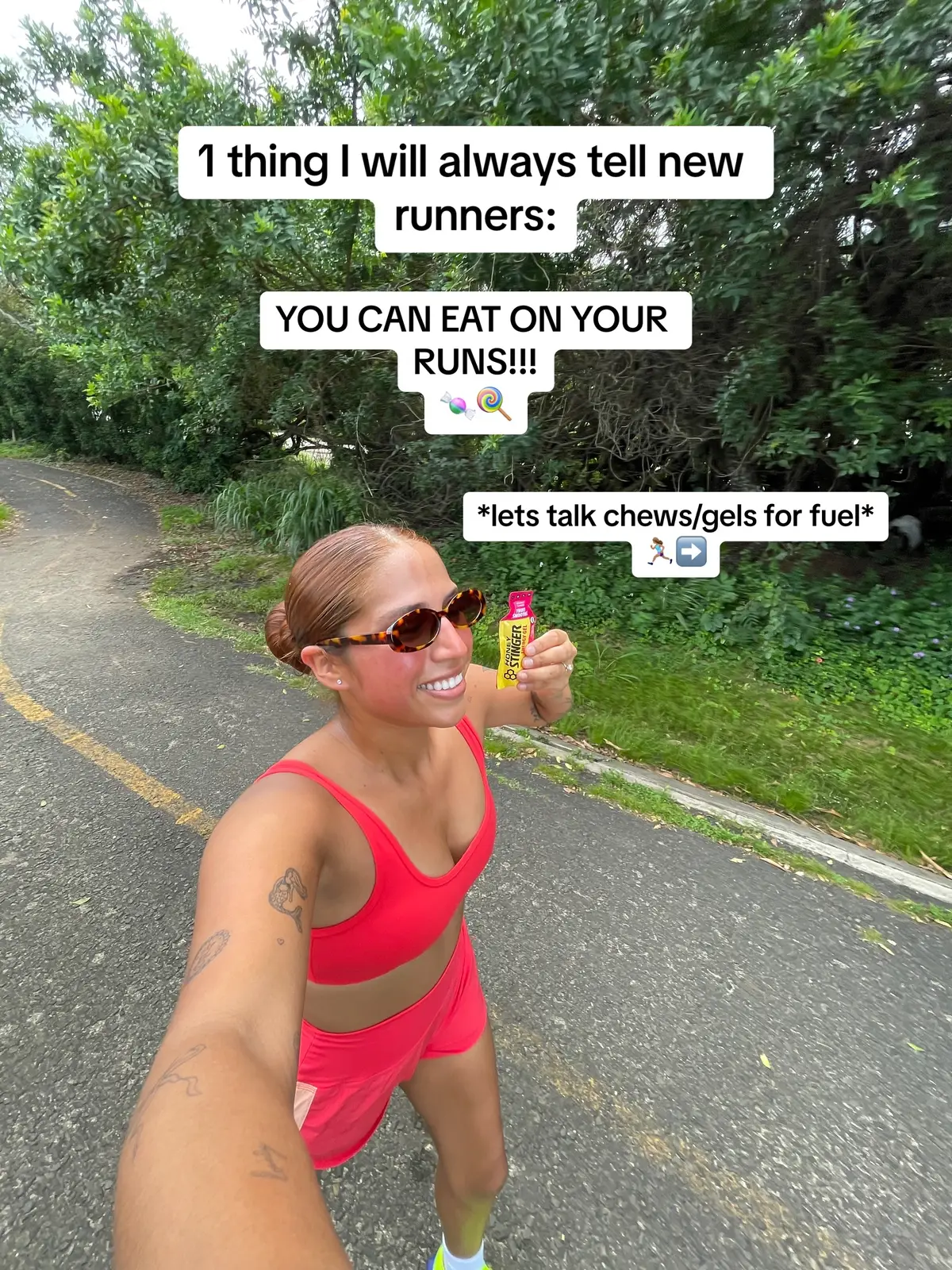 Lets talk about my favorite energy gels/gummies for runners! @honeystinger @Taste Salud  . #runner #gu #honeystinger #runtok #globalrunningday #runningcommunity #runningessentials 