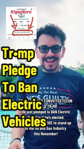 We all know tgat Tr•mp is bought and paid for by Big P0lluters. Please take 30 seconds to sign EDF Action's pledge to stop stand up to them #greenenergy #climatechange #yourbluechannel #protecttheenvironment #electricvehicles #edf .ad. 