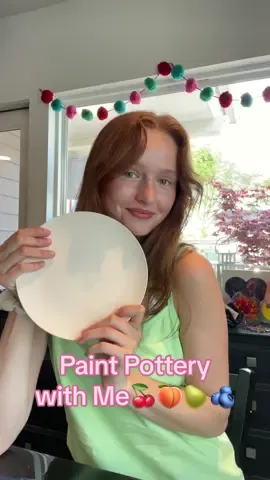 Paint Pottery with Me🍒🍑🍐🫐 #pottery #paintwithme #ceramics #potterypainting #fruit Pinterest inspo: @mariajaoude 💖 