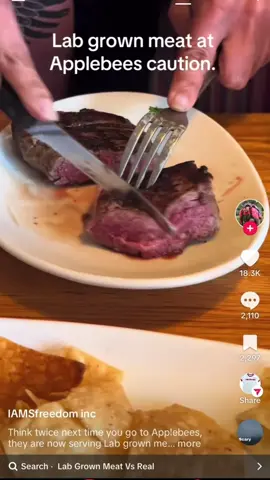 Tiktok is targeting me with conspiracy videos about “lab grown meat” and ive had it lmao