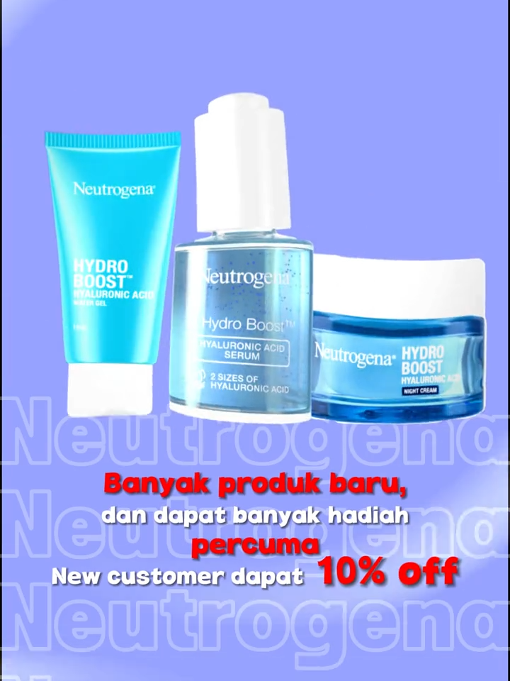 Live exclusive! Neutrogena Water Gel @ RM41 only! New Customers can get 10% off your first purchase too, xoxo #neutrogena #neutrogenahydroboost #moisturizer #hydration #glowingskin