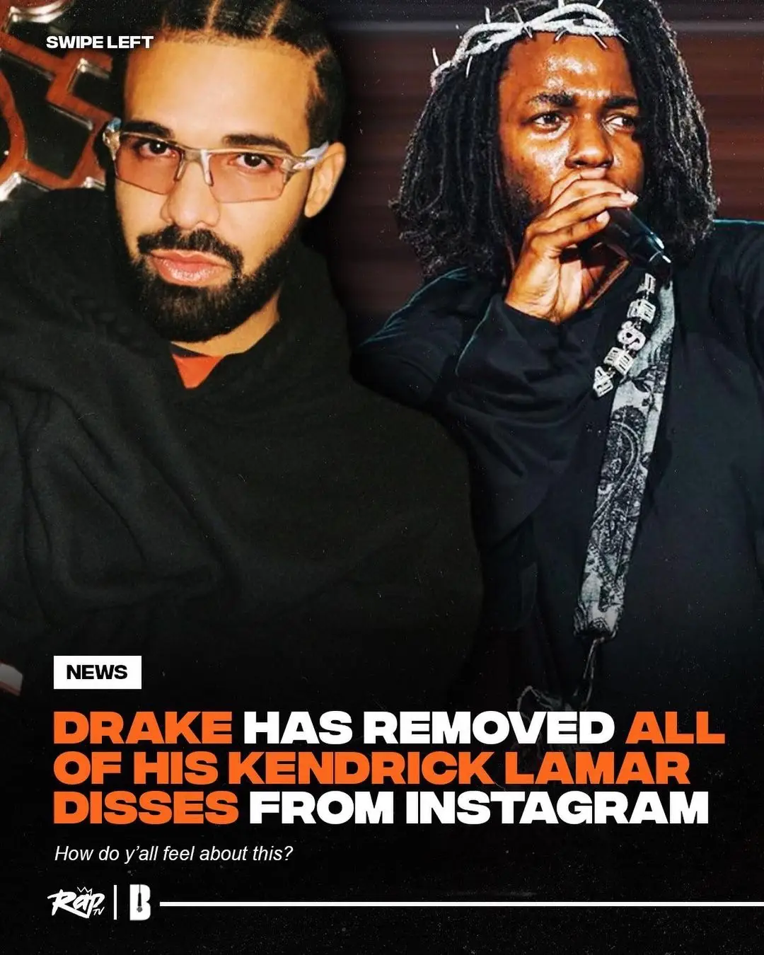 #Drake has taken down all of his #KendrickLamar diss tracks from his IG‼️👀 Thoughts⁉️ #RapTV #kendrick #drizzy #bbldrizzy #metroboomin #youngmetro 