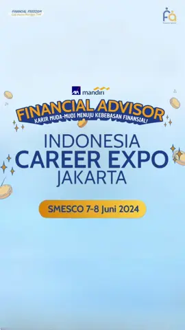 SIAP-SIAAP!  Siapa yang belum siap datang ke INDONESIA CAREER EXPO di SMESCO besok?? Rugiiiii!  Jangan sampai kelewat deh dateng ke Booth C5 - AXA Mandiri Jumat dan Sabtu ini dapetin informasi karier sebagai Financial Advisor: Karier Muda-Mudi Menuju Kebebasan Finansial!  Sampai jumpa yah!  #CareerExpoJakarta #JobFair #JobFair2024 #Loker #Hiring #FinancialAdvisor #FinancialFreedomCareer 