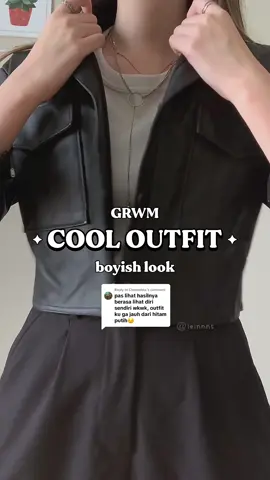Replying to @Cheesetea.  cool outfit ideas for hangout, edisi boyish korean style 🖤✨ rate look ini dari 1-10? 👀 btw jaket kulitnyaa baguss dan haluss liiknbiiio 18 #gayaditiktok #fashiontok #fashiontiktok #TikTokFashion #koreanstyle #outfitideas #boyish 