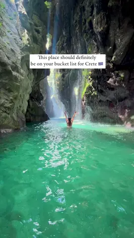 The best part is that you can swim in the icy cold pool under the huge waterfall! Just be careful as the water is freezing… 🥶 📽 @mikelapardas 📍 Kourtaliotiko Gorge, Crete, Greece #crete #creteisland #tiktoktravel #traveltips #waterfall #travelgreece