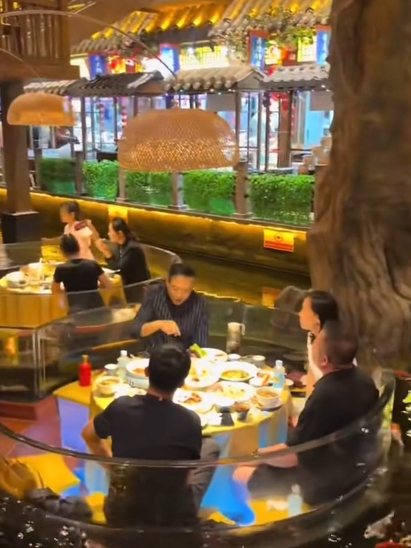 Immerse yourself in a peaceful dining setting at 📍Koi Pond Restaurant in Food Town, Baoding City, Hebei Province in China🐠  In Feng Shui, koi fish are believed to bring positive energy 🍽️✨  🎥 @lianlian_kan #chinatravel #chinarestaurant #koipond #koifish