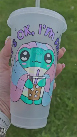 I'm fine everything is fine #mentalhealthmatters #coldcup #drinkware #imfine #frog #thedoodlepixie 