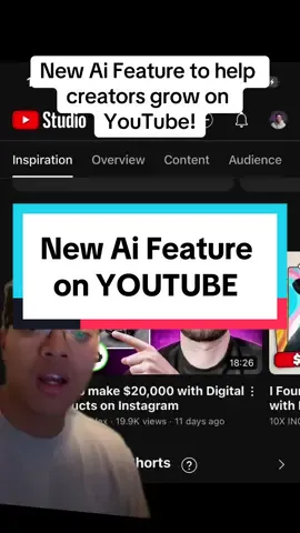 New AI feature on YouRube that helps you come up with content! This is going to make it super easy for creators on what videos they need to create in order to grow #foryoupage #youtube #youtubegrowth #creatorsearchinsights #contentcreationtips 