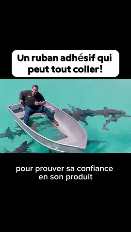 Le ruban peut même coller un humain 😱#incroyable #science #colle #experience #technique 