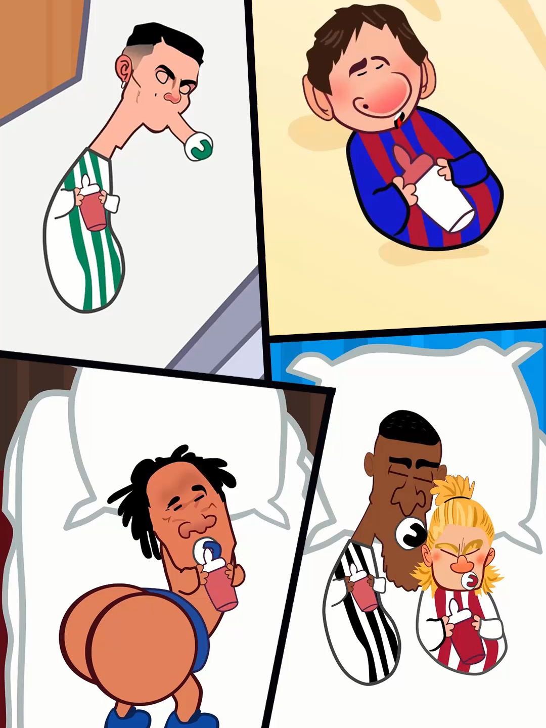 Sleeping style of football Players when they are Baby 🧒 #ronaldo #messi #vinijr #haaland #ramos #piques #sterling