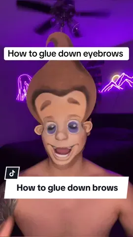 *use a FULL coverage concealer or the brows will peek through* but yah take ur time with the layers of glue and brush ur eyebrows before if needed lol #makeuptutorial #makeup #brows #cosplay 