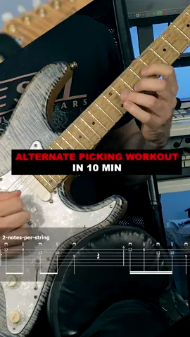 🎸Add this to your daily routine to level up your alternate picking!  #guitarexercise #guitartips #guitarteacher #shredguitar #guitartechnique 