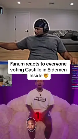 Fanum reacts to everyone voting Castillo in Sidemen Inside 🤯  #fyp #fanum #castillo #sidemen #viral