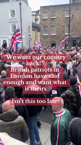 “We want our country back!” British patriots in London have said enough and want what is theirs. #tiktok #viralvideo #fyp #trendingvideo #europe #asylum 